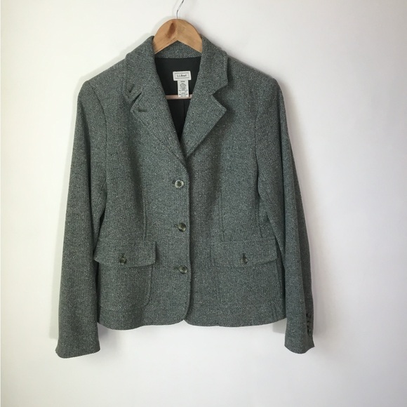 L.L. Bean Jackets & Blazers - LL Bean Wool Herringbone Blazer